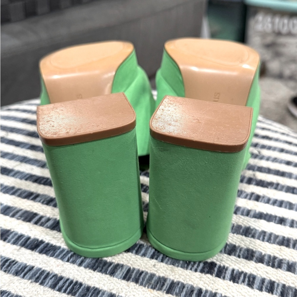 Green Stradivarius Slide On Sandals View 4